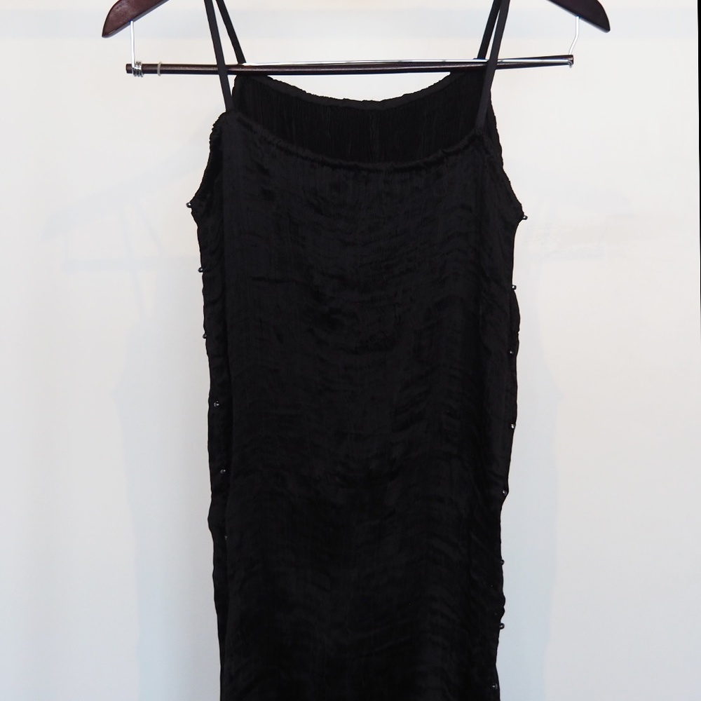 Fortuny Black Satin Pliss Dress 1980s - image 6